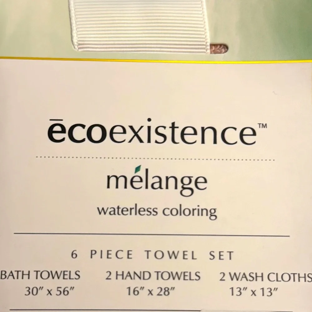 6pc Ecoexistence Mélange Bath Towel Set - Waterless Coloring - Pink/White